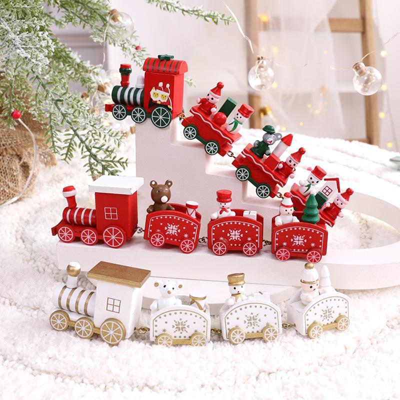 Merry Christmas Plastic Train Decorations for Home 2026 Xmas Ornament Navidad Noel Gifts New Year 2026 Gifts Holiday Decor