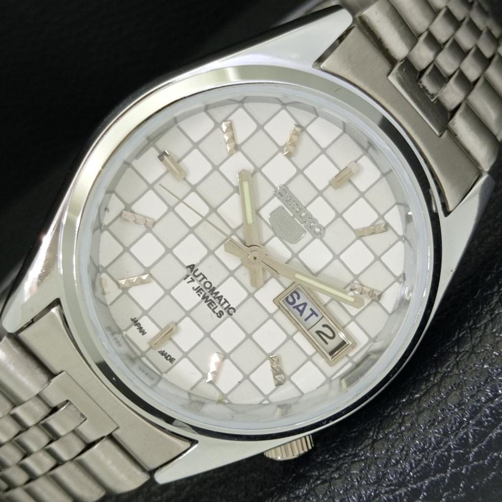AUTOMATIC VINTAGE SEIKO 5 REFURBISHED JAPAN MENS WHITE DIAL WATCH A440474-9 Sk-a440474-1