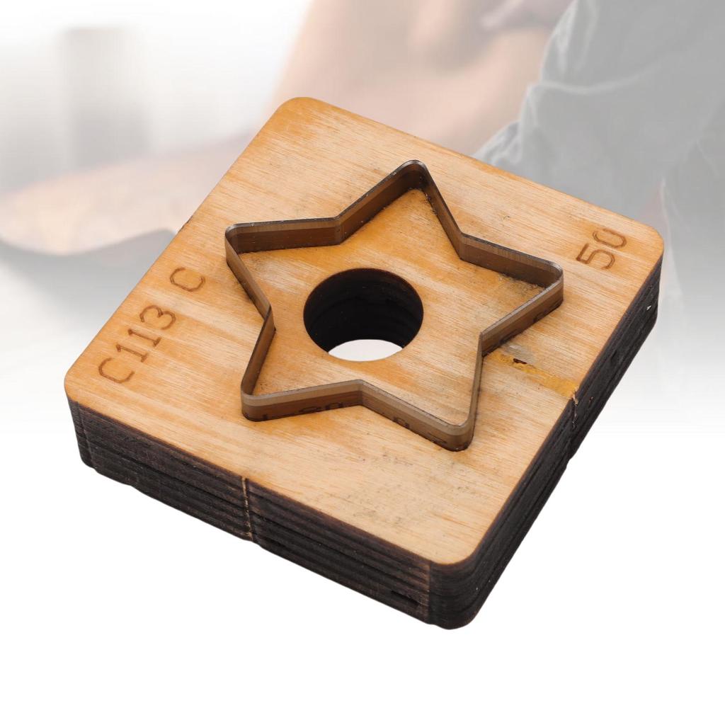 Star Leather Cutting Die Wooden Base Incisive Steel Blade Multifunctional Leather Die Cutter for Crafts Decors