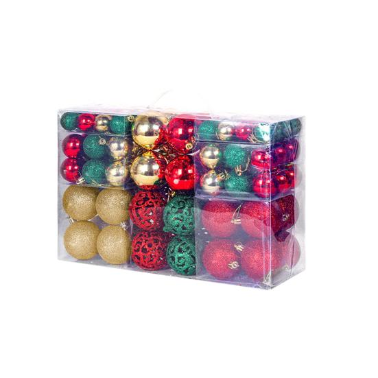 100 ks Vánoční koule ozdoby Plastové nerozbitné závěsné koule Dekorace na vánoční stromek Sváteční domácí párty dekor