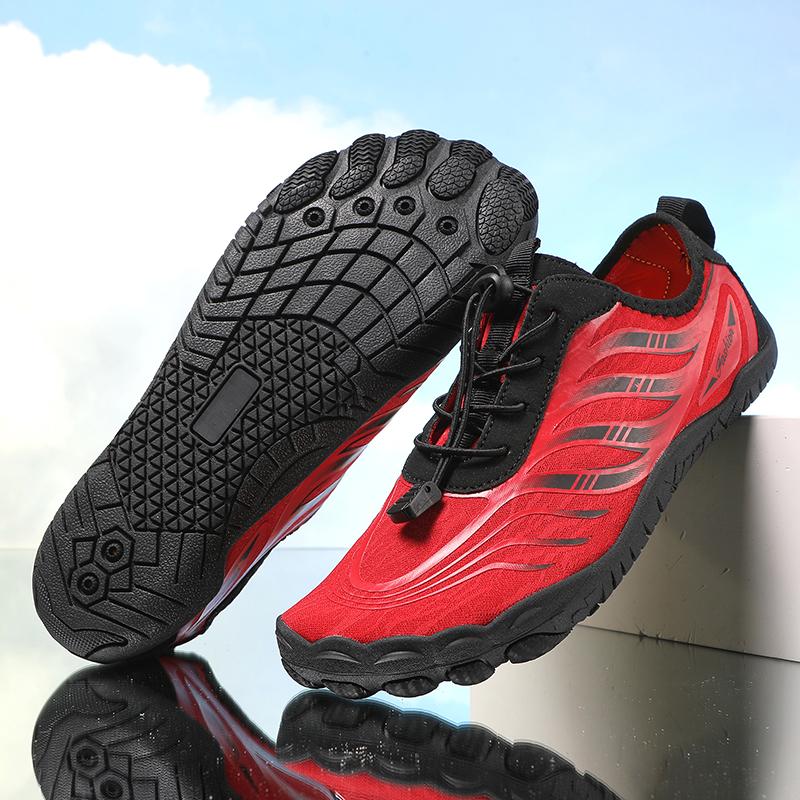 

Summer Women Wading Shoes Barefoot Beach Adults Gym Outdoor Training Footwear Quick-Drying Breathable Canyoning Sneakers For Men 43 красный