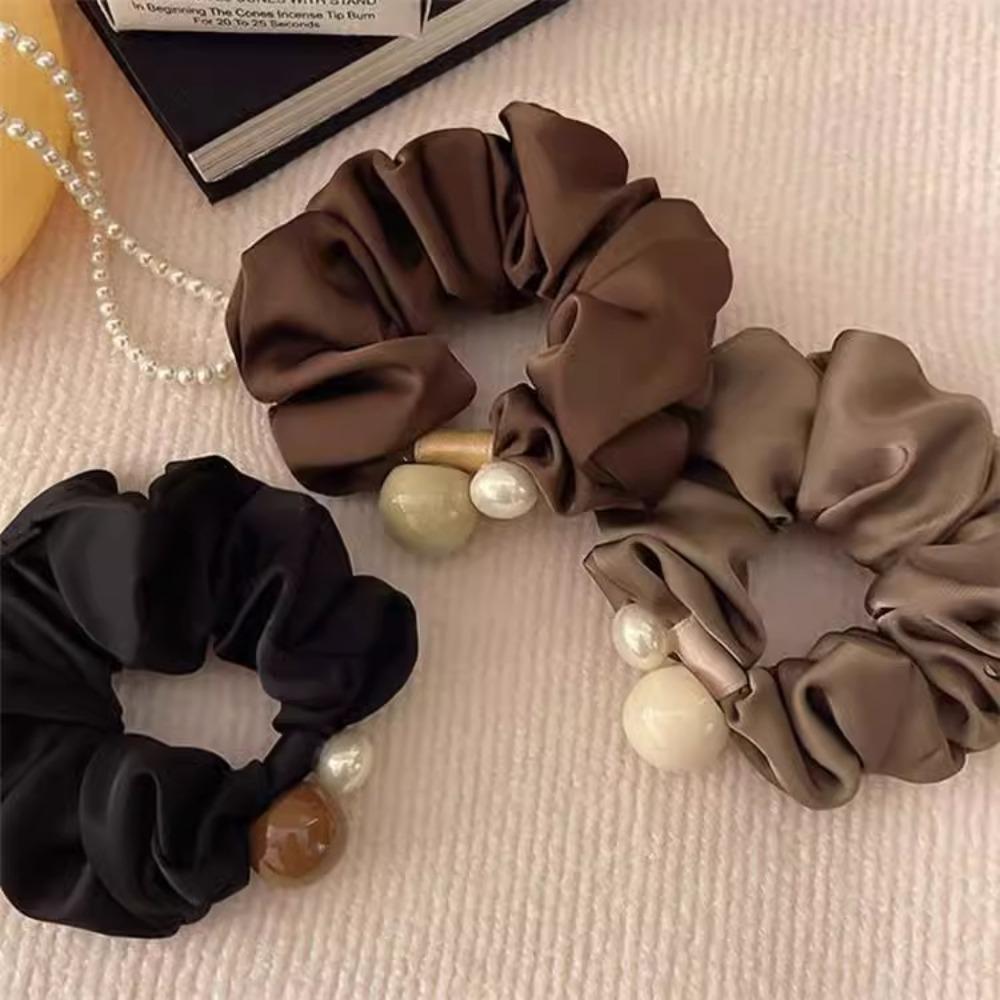 Elegant Pearl Large Scrunchie for Women Sweet Hair Ornament Simple Elastic Hairband Hair Tie Fashion Hair Accessories