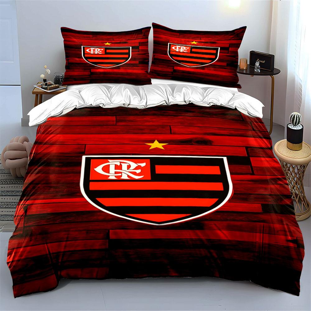 Red-striped Shield Logo. Bedding Sets Duvet Cover Sets Duvet Covers Pillowcases(1 * Duvet Cover 2 * Pillowcases, Without Duvet Insert)