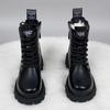 Fleece thickened large cotton boots winter new warm snow boots non-slip thick heel British platform Martin boots