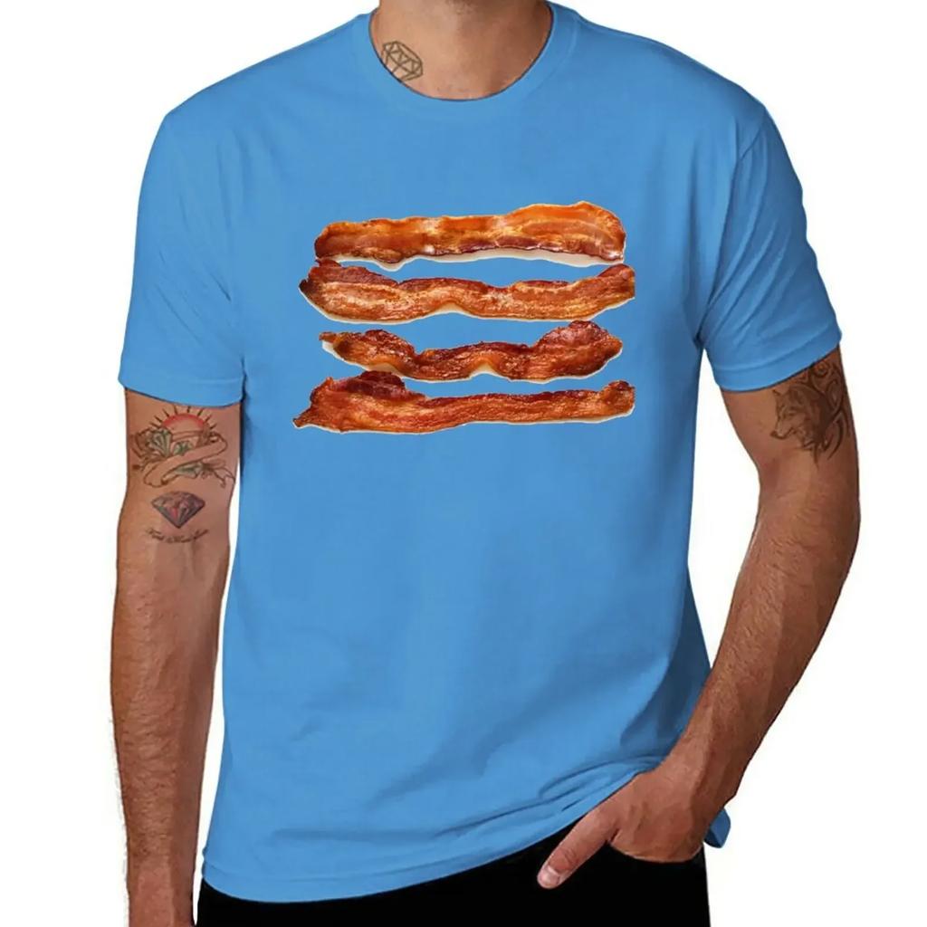 Bacon Rashers T-Shirt Blouse Plus Sizes Short Sleeve Tee T-shirts for Men Cotton