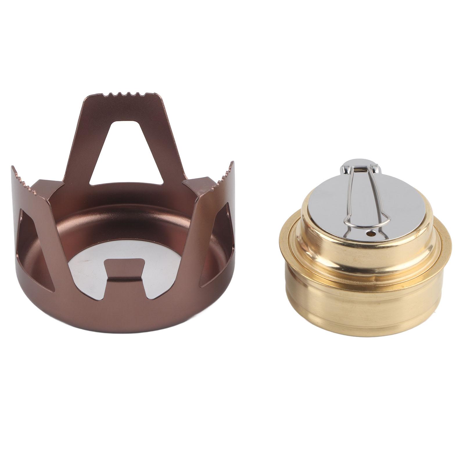 

Portable Ethanol Stove Burner Outdoor Camping Cooker Furnace Cookware with Storage Bag Coffee Color