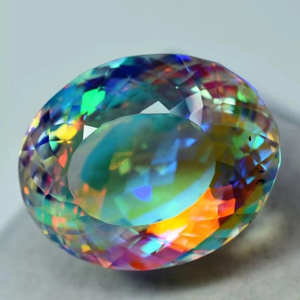 Beautiful Rainbow Color Mystic Topaz Natural Oval Cut 71.10 Ct Gemstone