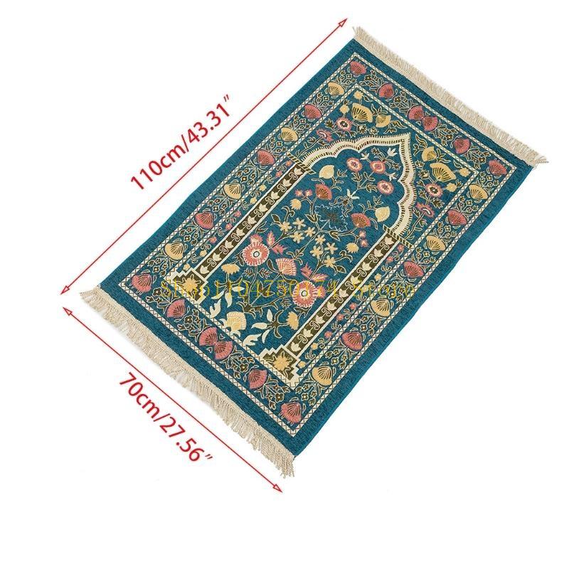 Muslim Prayer Rug Thick Islamic Chenille Praying Mat Floral Woven Tassel Blanket Top Sale