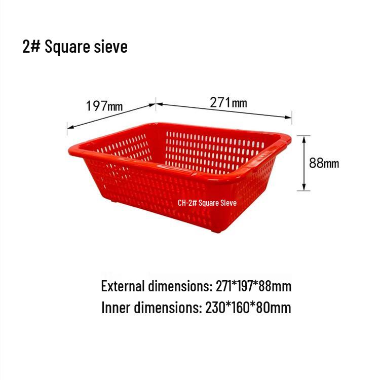 Sturdy Square Plastic Sorting and Draining Basket for E-commerce and Warehouse
