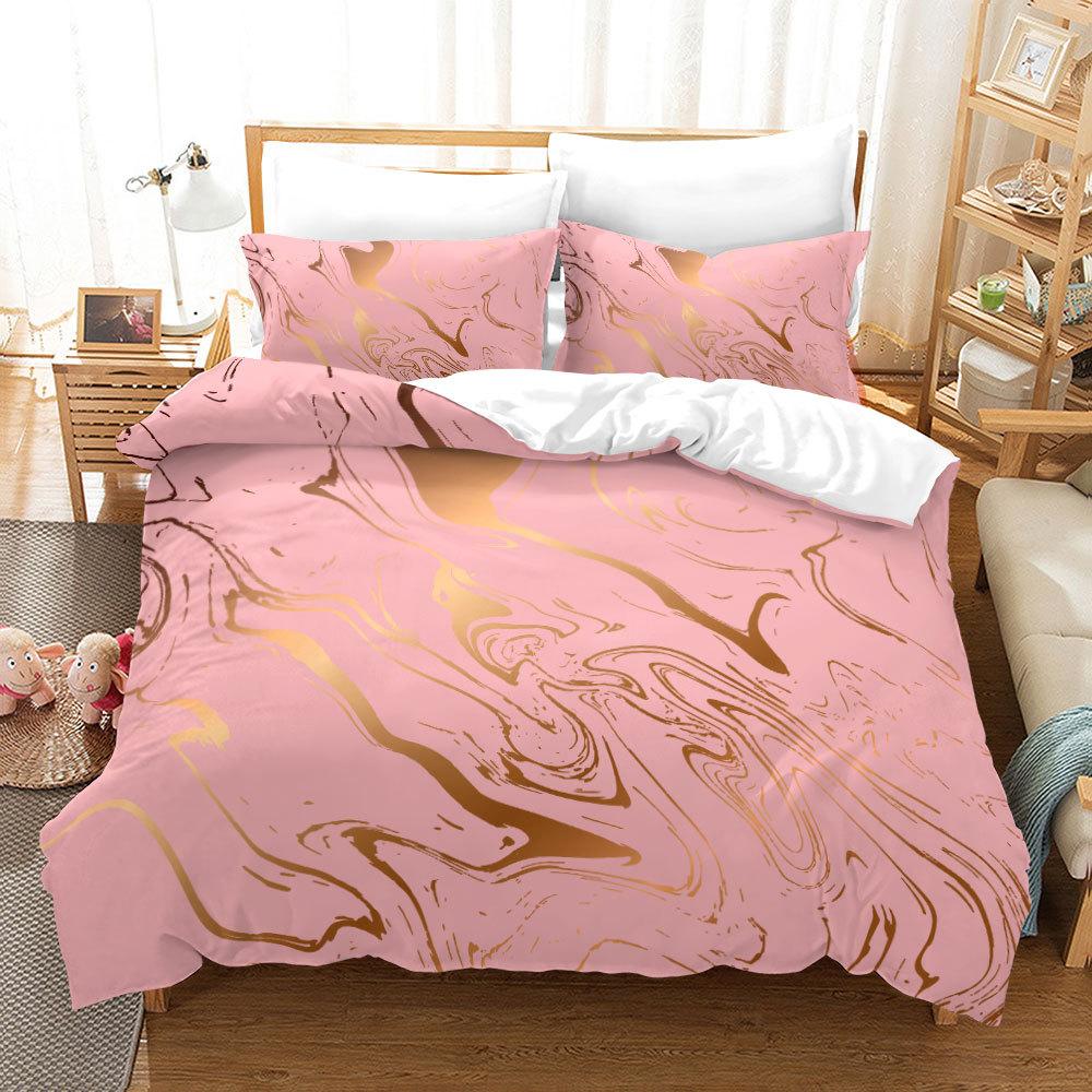 Farbe Marmor 3D Dreidimensional Digitaldruck Bettbezug Dreiteilig Bettbezug Kissenbezug