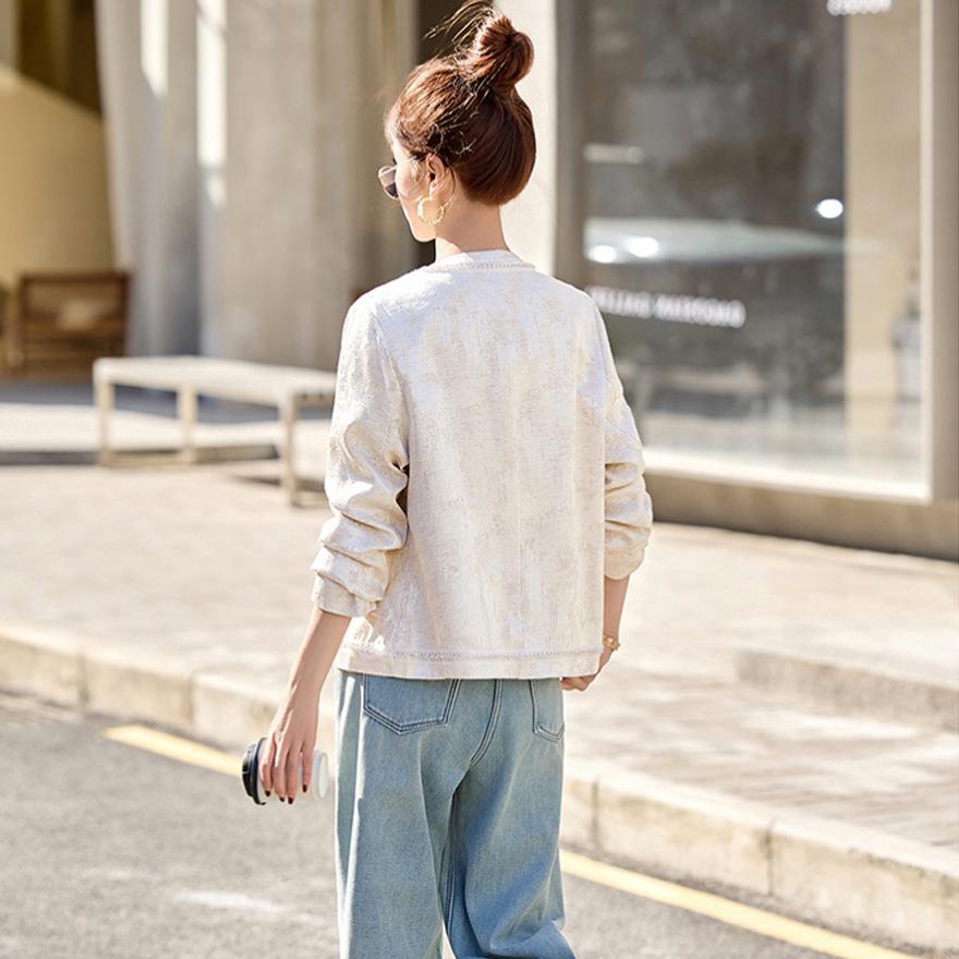 Popular coat women's spring and autumn new embroidered short coat top