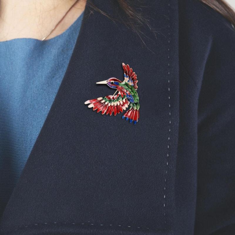 Stylish Alloy Bird Brooch with Vibrant Enamel Coating Rustproof Designs Lapel Accessory for Women Friend Gift Occasions