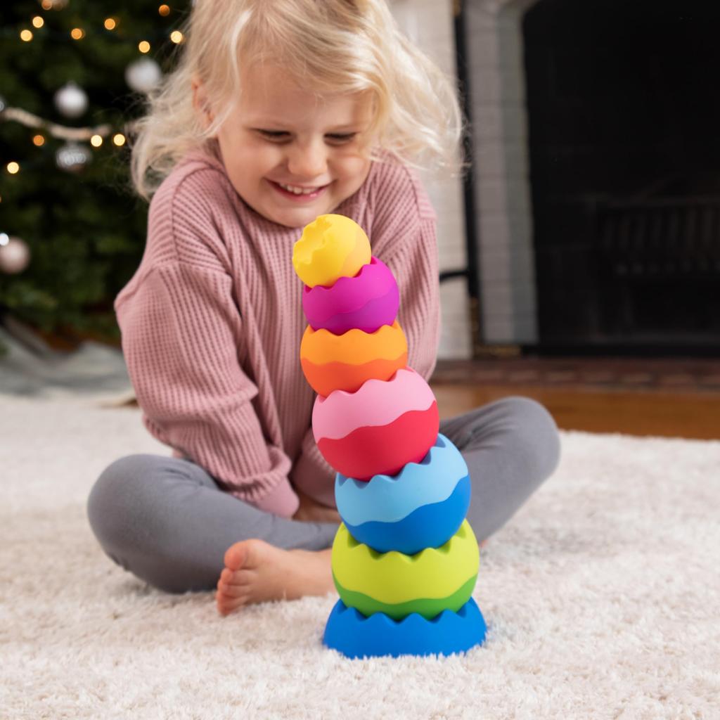 Blocchi da Costruzione per l'Equilibrio Fat Brain Toys per Neonati (6 Mesi e Oltre) - Tobbles Neo FA070-1 (Prodotto autentico)