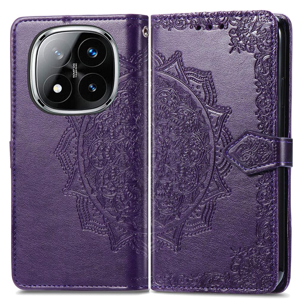 For Xiaomi Redmi Note 14 Pro+ 5G Wallet Case Mandala Flower Leather Phone Cover Stand View