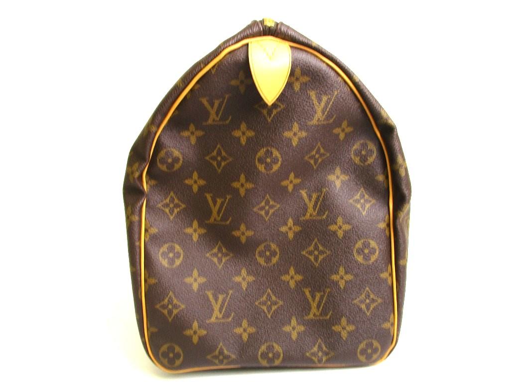 Authentic LOUIS VUITTON Monogram Brown Leather Duffle Bag Boston Bag Keepall 45 #a867  Refurbished