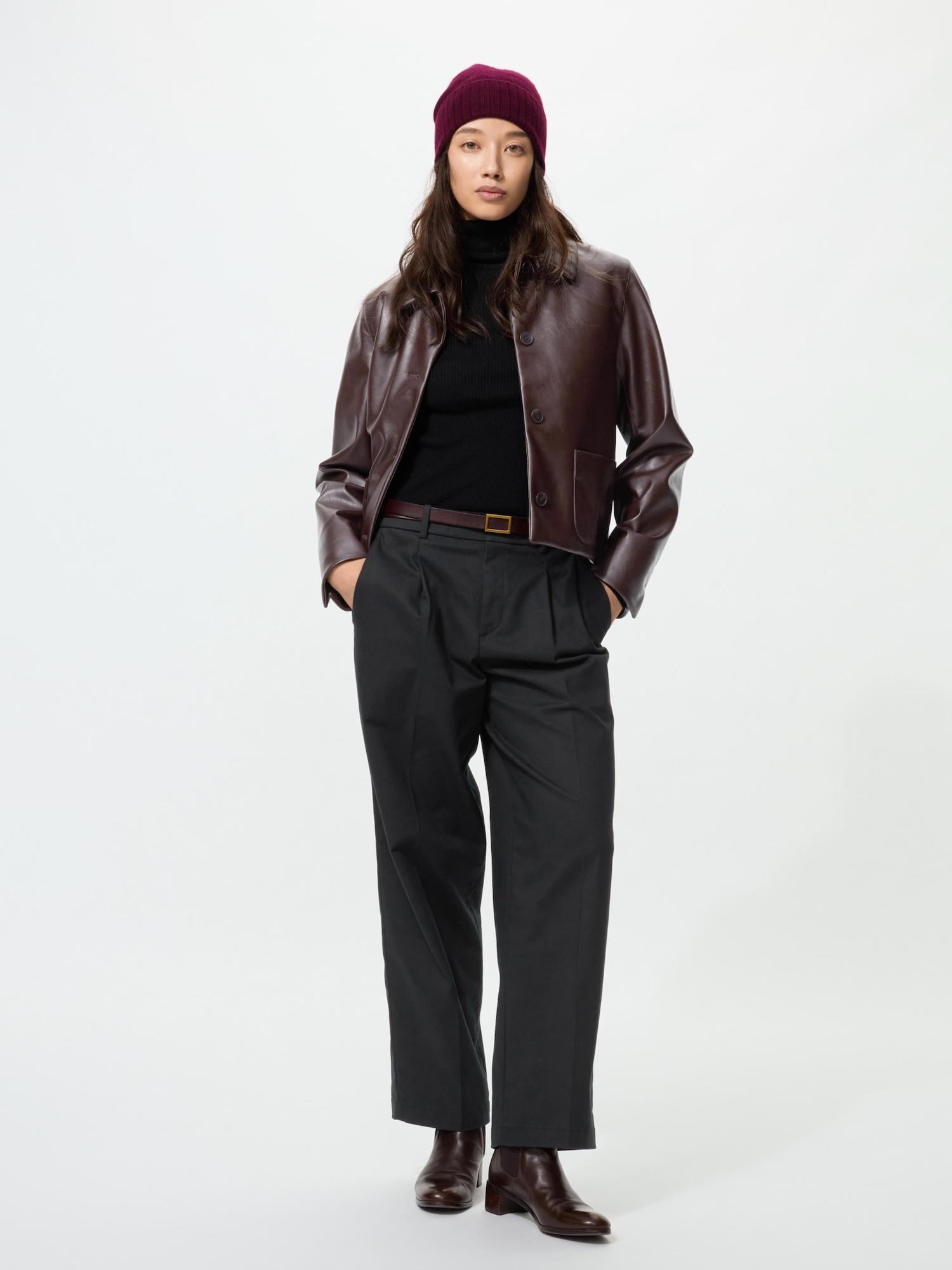 

Uniqlo Японские хлопковые широкие брюки с защипами 09 BLACK/XS