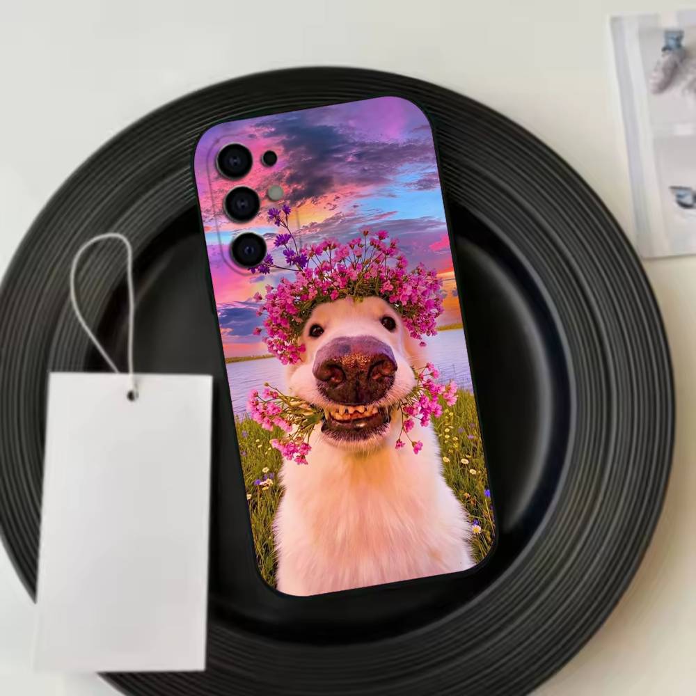 F-Funny Dog Phone Case For Samsung S25,S24,S21,S22,S23,S30,Ultra,S20,Plus,Fe,Lite,Note,10,Black Cover