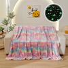 2025 new luminous rainbow unicorn pegasus star flannel blanket machine washable printing and dyeing blanket