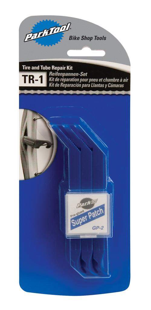 PARKTOOL Tube Repair Puncture Repair Kit with 3 Tire Levers and 6 Patches TR-1 Kit,