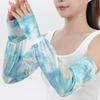 Tie Dyeing Long Ice Silk Sleeves Ethnic Style Cycling Gloves Breathable Sunscreen Arm Covers  Women