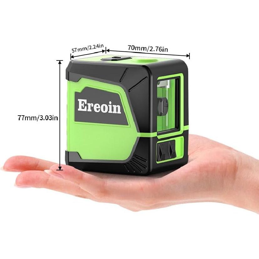 Laser Level Self-leveling Green Cross Laser Tool with Vertical and Horizontal Lines,360 Degree Rotation Self-leveling mode&IP54 Waterproof for