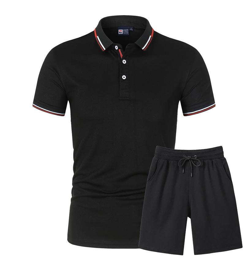 Herren-Set aus Poloshirt und Shorts, 2-teiliges Sommer-Outfit, modisch, lässig, athletische Shorts, Trainingsanzug