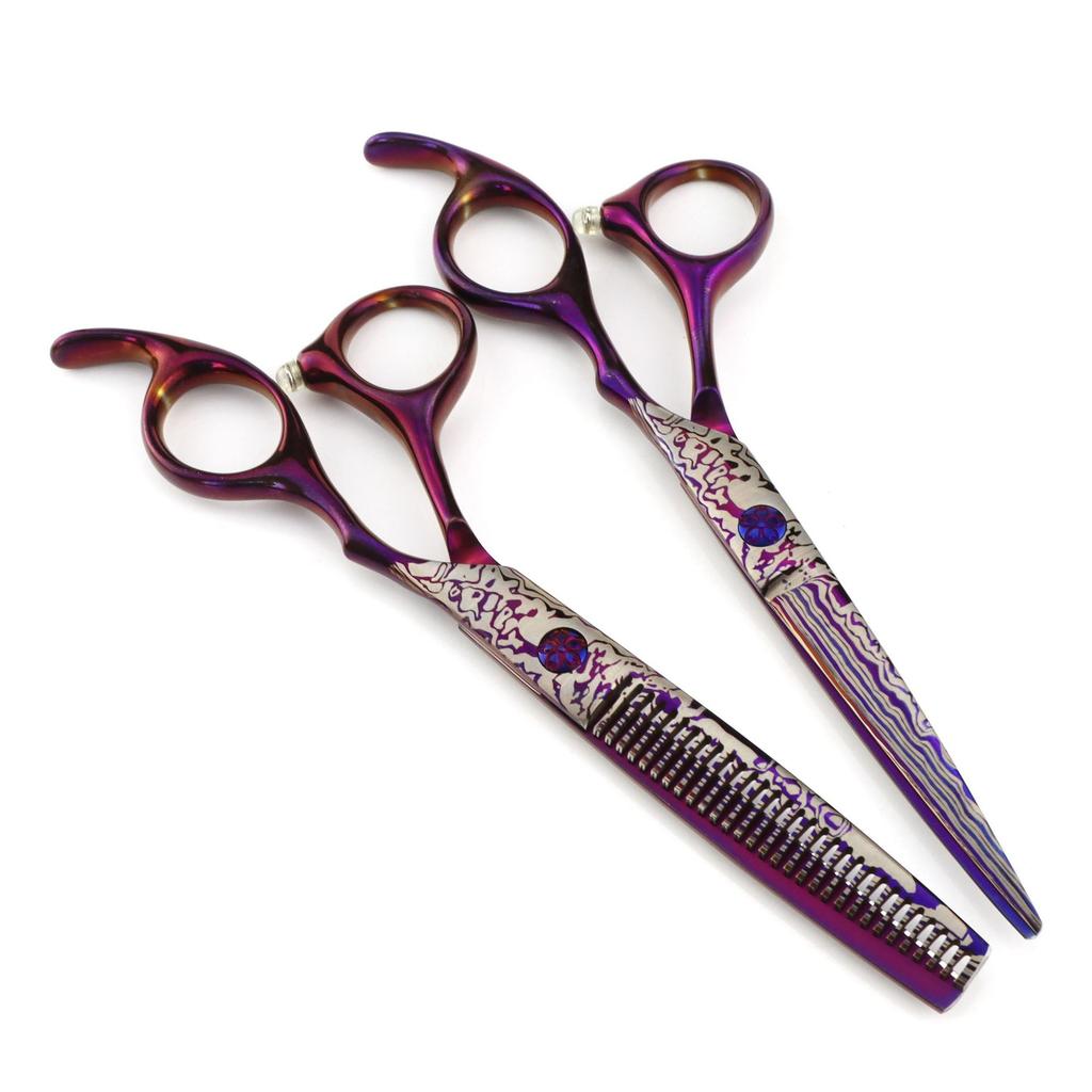 6.0 Inch Purple, Hair Scissors, Hair Scissors, Tooth Scissors, Bangs Scissors, Tooth Scissors, Thin