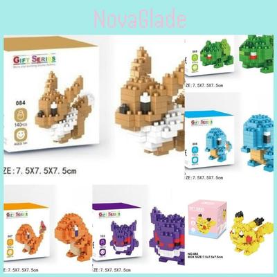 Pokemon DIY Bausteine Figuren Set Pikachu Plastikspielzeug Modell Kindergeschenk