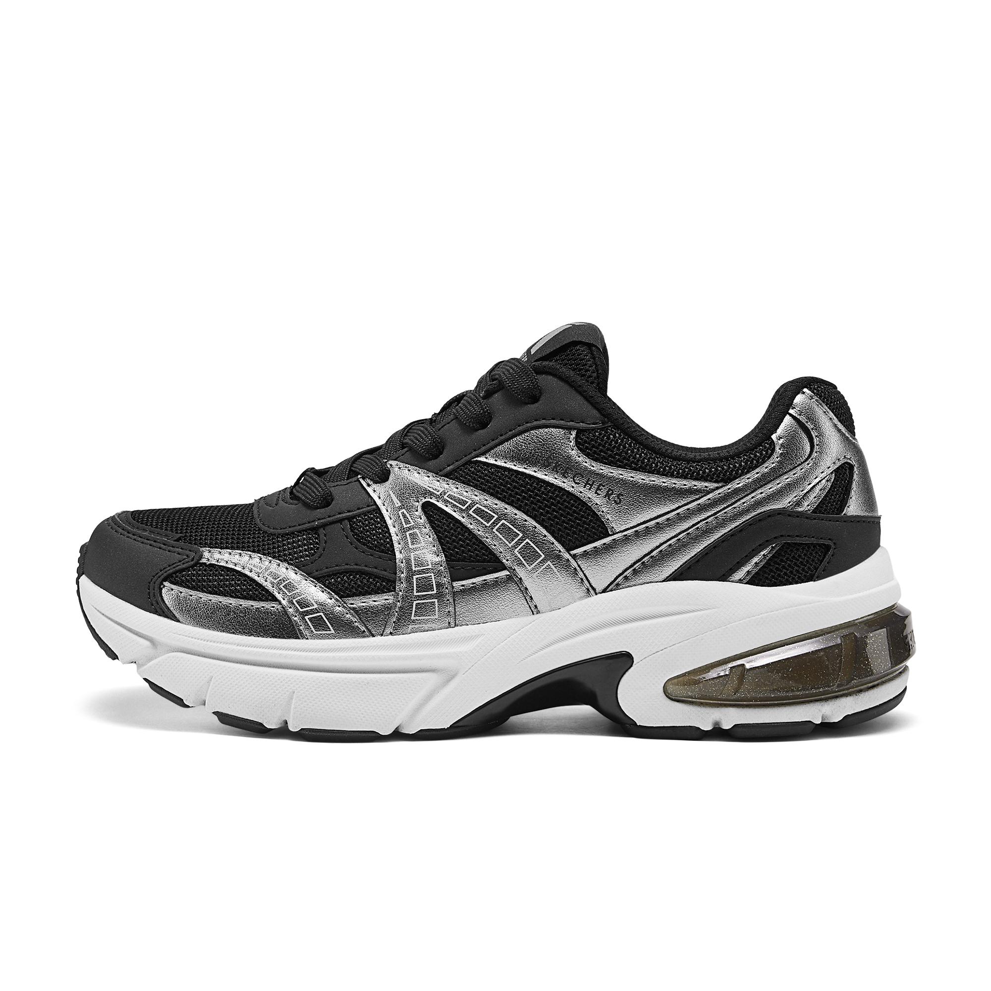 Skechers Shadow Comfort Низкие папины кроссовки Женская кроссовка Черный Серебристый 177357-BLK 36
