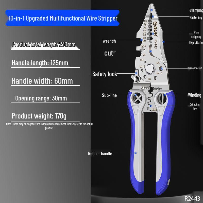 Pro-Grade Multifunction Electrician's Wire Stripper and Cutter Tool Pliers