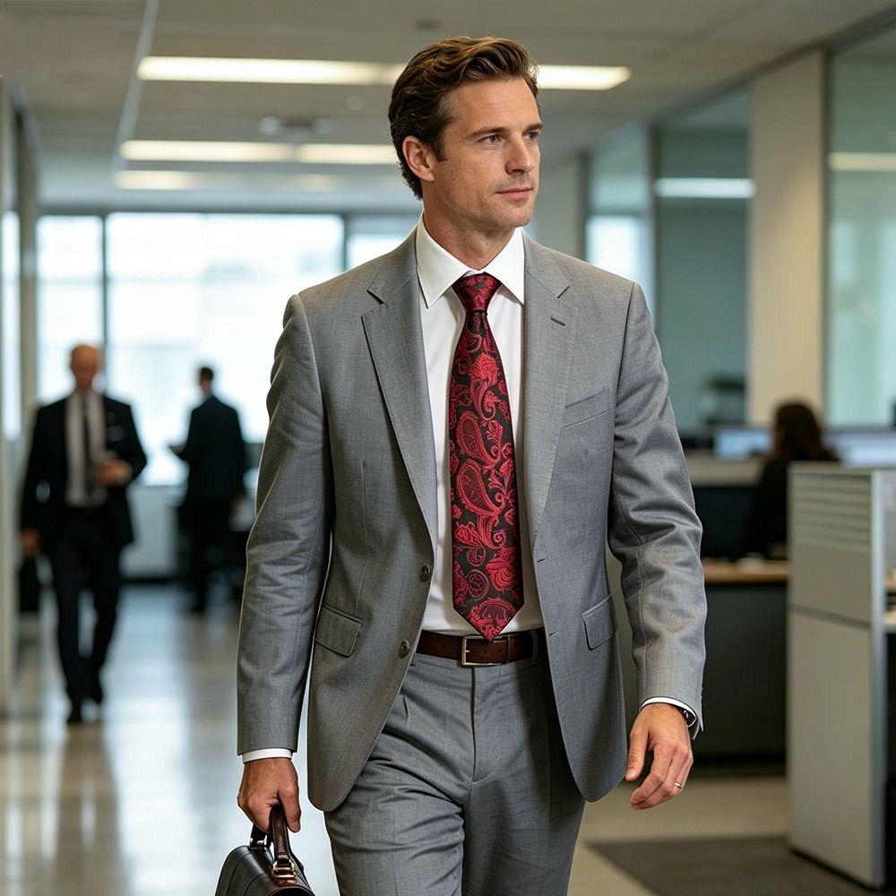 Fashion 8cm Men Necktie Business Vintage Paisley Tie Adjustable Neck Wear Wedding