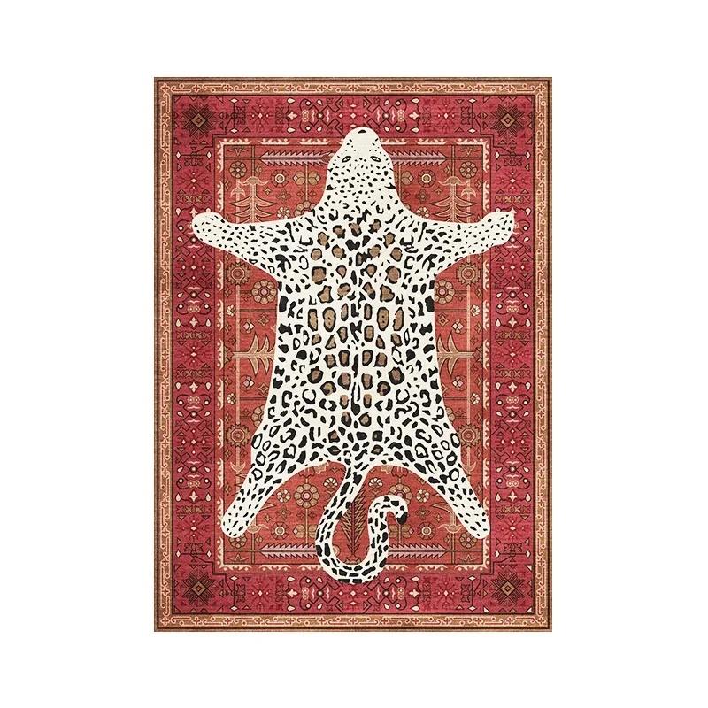 Moroccan-Inspired Tiger Living Room Carpet Ethnic Rug Large Easy-Clean Washable Non-slip Bedroom Stylish Home Decor Floor Mat