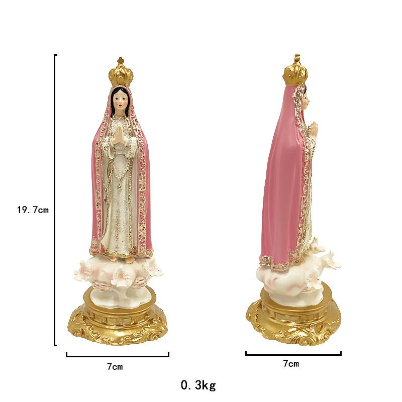 Katholische Statue Unsere Liebe Frau von Fatima Statue Jungfrau Maria Figur Religiöse Geschenke Altar Dekoration Figur Ornamente handbemalt