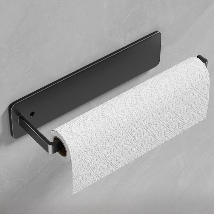 

1pc Wall-Mounted Paper Towel Holder Space-Saving, Stable Load-Bearing, Suitable for Kitchen, Bathroom, Living Room, Bathroom Accessories 1pc чорний