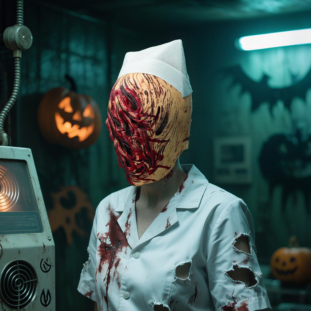 Nurse Model Halloween Cosplay Costume Mask Create a Terrifying Atmosphere Design Wonderful Gift for Role Play Fans