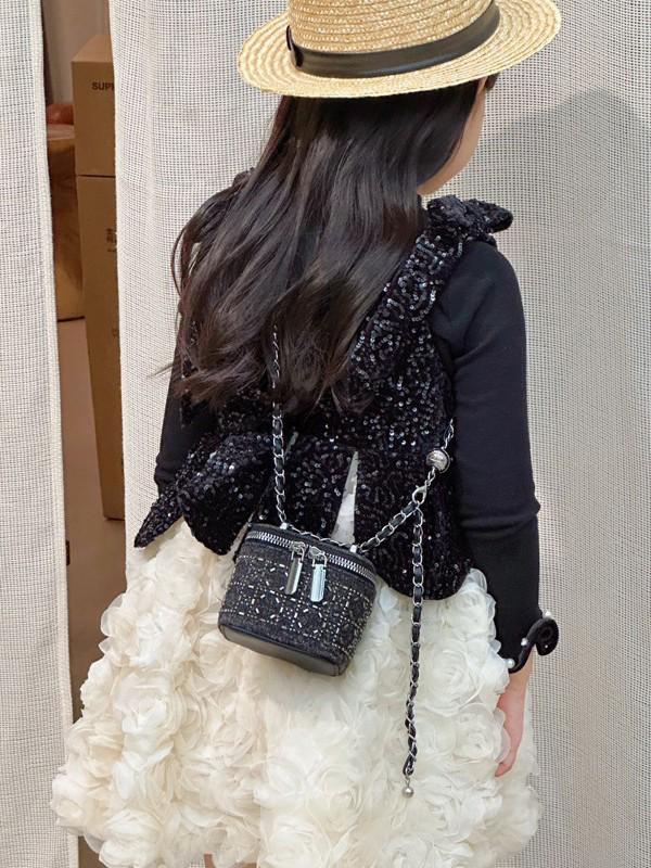 Mini-Umhängetasche im Denim-Stil für Kinder & Frauen – Trendige Schultertasche mit Strass-Akzenten