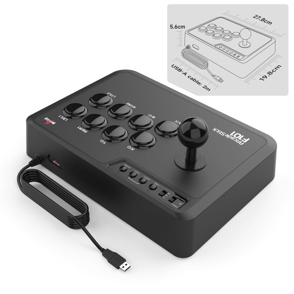 Mayflash Arcade Stick F101 Compatible with NEOGEO Japanese mini/ PS3/PC/Android/Switch [Official Product, 1-Year Warranty]