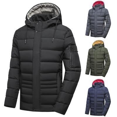 Winter Men's Thick Cotton Padded Clothes Casual Hat Coat Cotton Padded Jacket