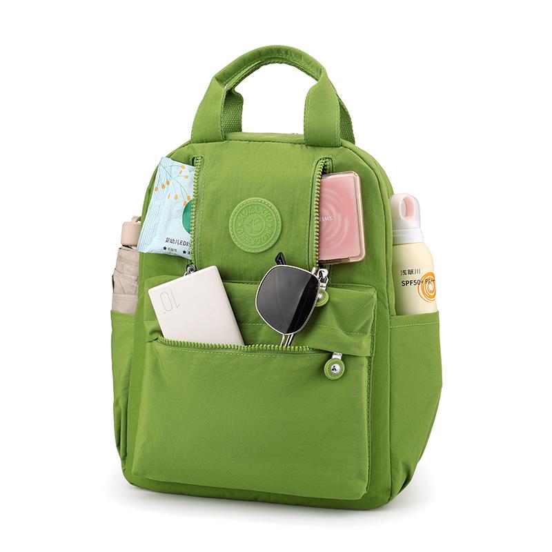 Solid Color Women's Backpack Large Capacity Nylon Backpack