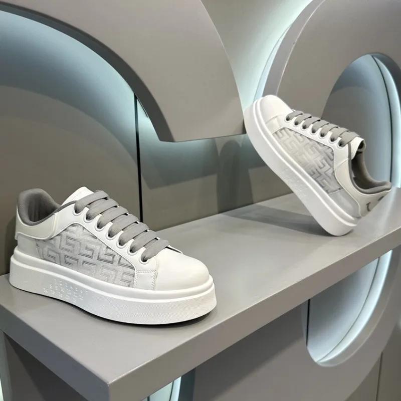 Luxury Men Shoes White Sneakers for Men New Sports Casual Shoes Breathable Heightening Vulcanized Shoes Skateboard Tennis Shoe