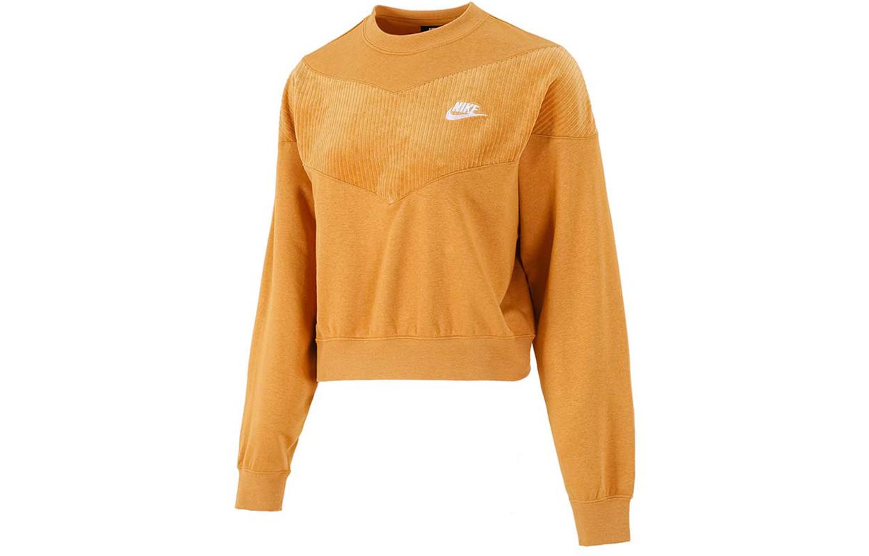 Nike Sweatshirts Women s Orange Crew Neck Thickened Regular CZ1877-712 XL