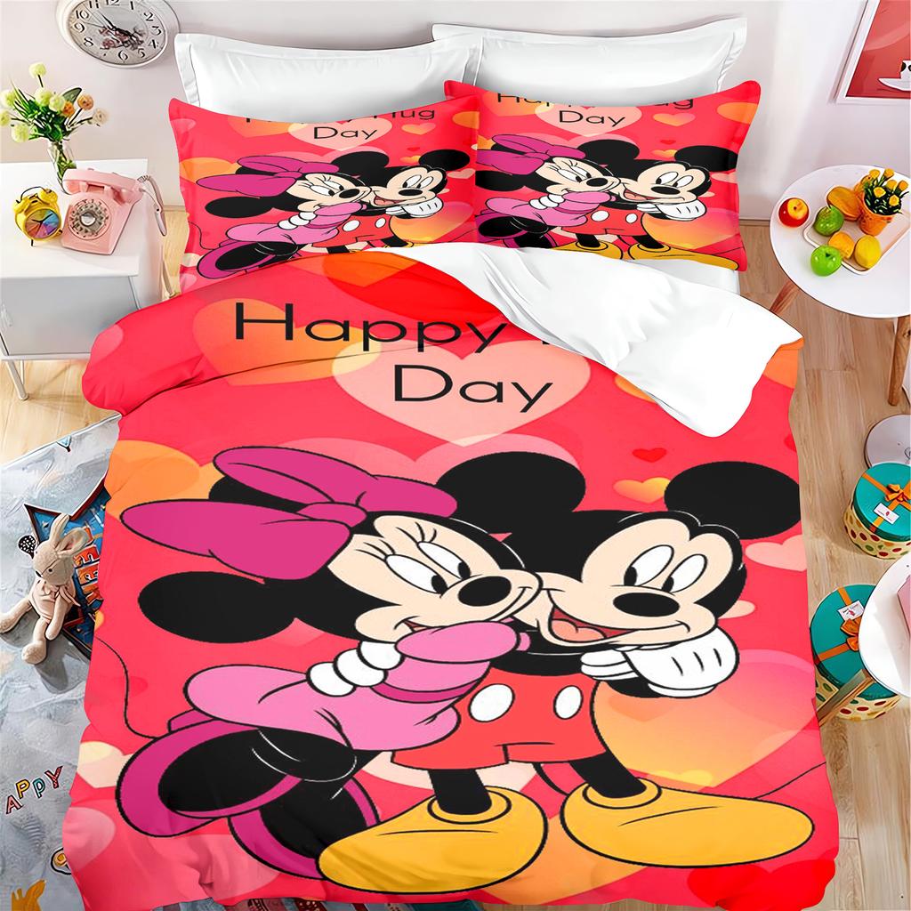 MINISO Mickey Povlak na přikrývku Sada Moderní Potisk Matrace Povlečení Sada Přikrývka Povlečení 3dílná
