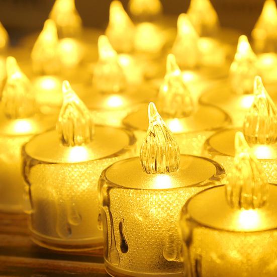 6Pcs/Set Electronic Candles Safe for Confession Lightweight LED Tea Light Flameless Candles Useful Night Illumination Romantic