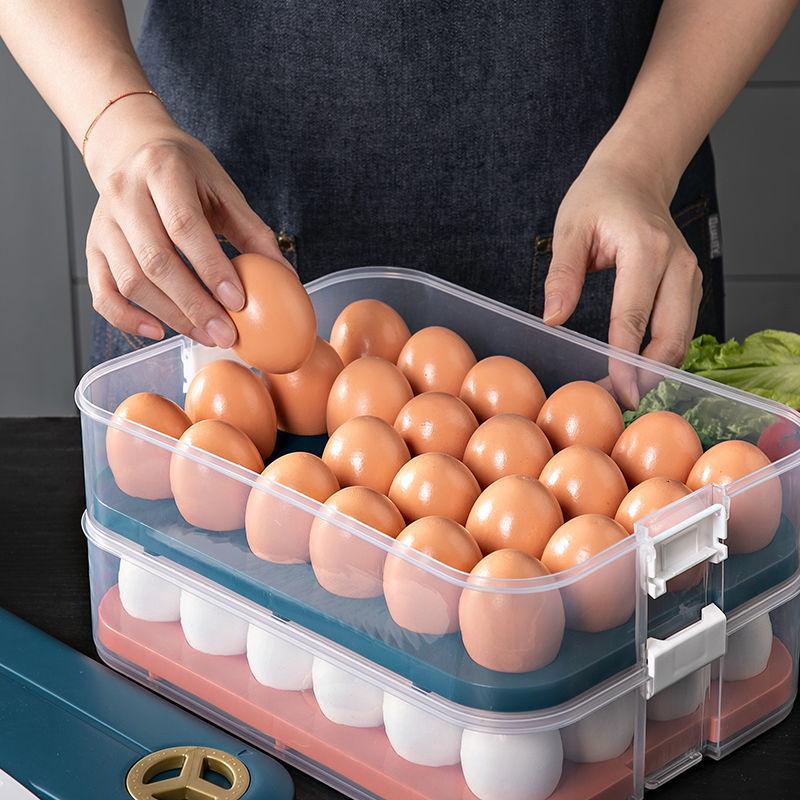 Aufbewahrung für die Küche, stapelbarer Eierhalter, Aufbewahrungsbox, automatischer Roll-Kühlschrank-Eier-Organizer, Eierablagebehälter mit großer Kapazität