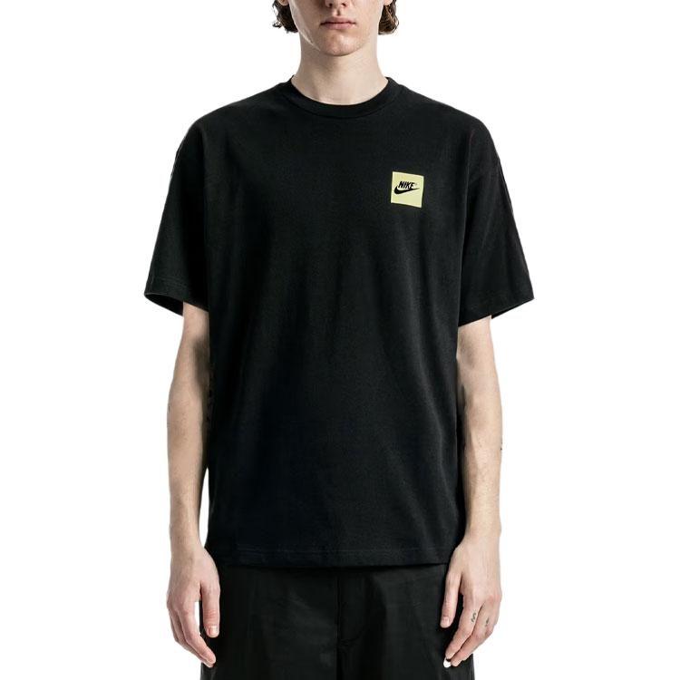 Nike T Shirts Men's Black Crew Neck Moderate Straight Fit DX5842-010