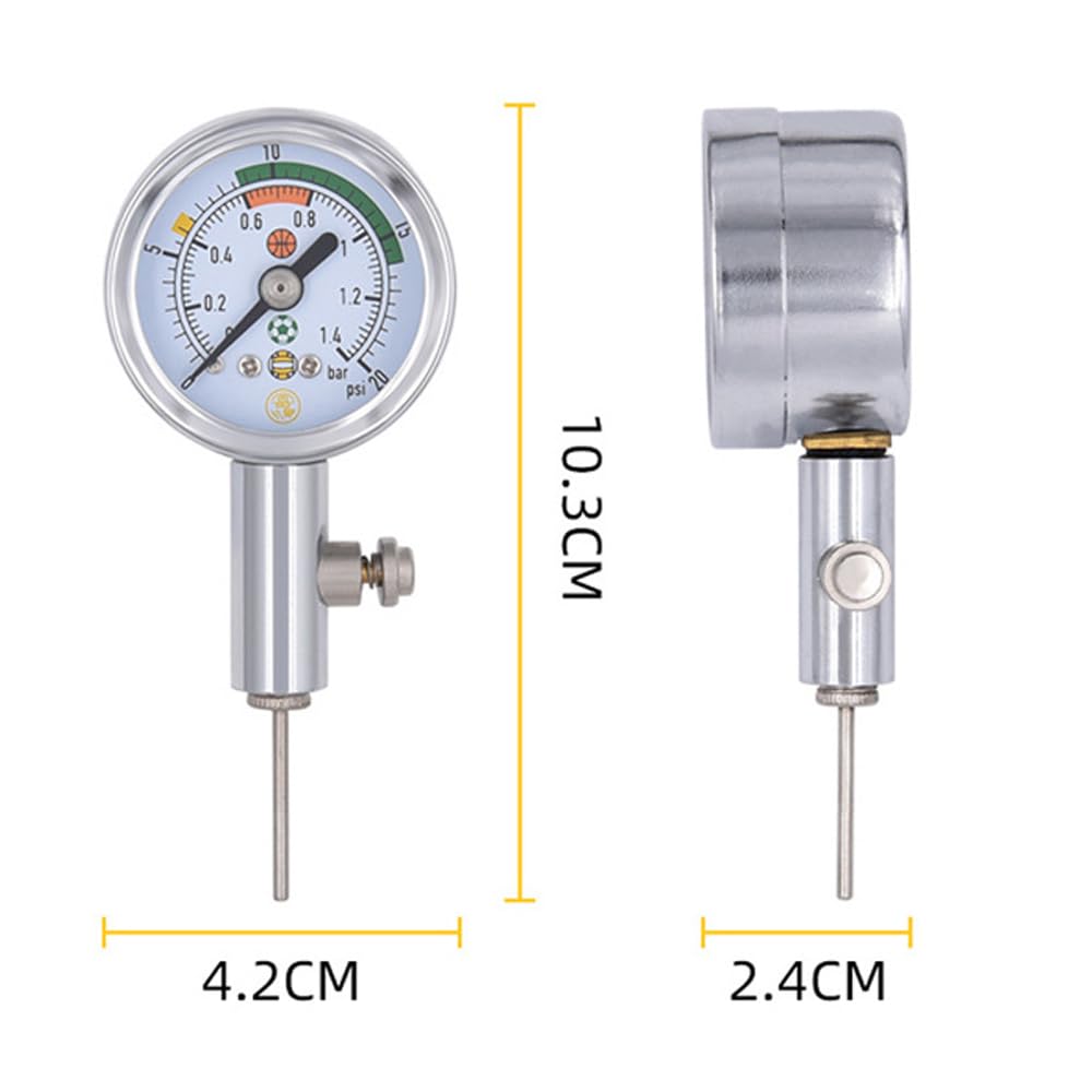 LOYELEY Ball Pressure Gauge Pointer Type Pressure Test Gauge Soccer