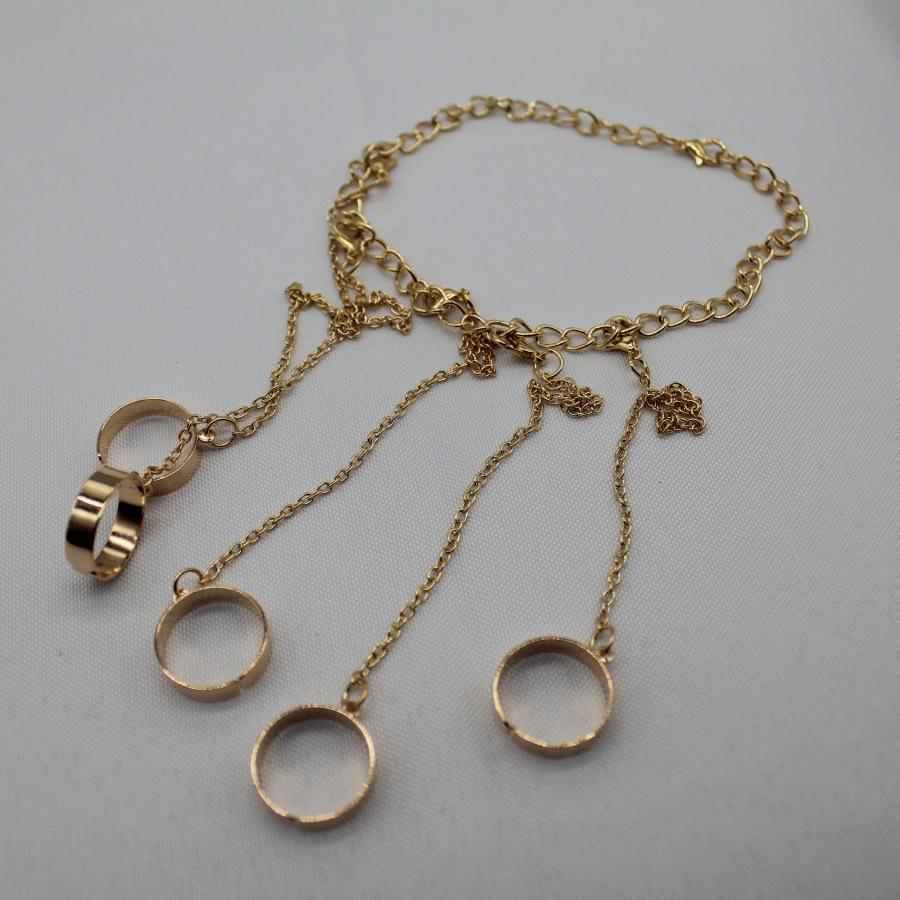 Jewelry Selling Personality Disco Dancing Chain Combination Ring 5 Ring Connection