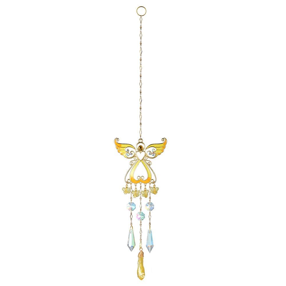 Crystal Wind Chimes Rotating Light Collection Pendant Home Decor Wind Spinner  Door