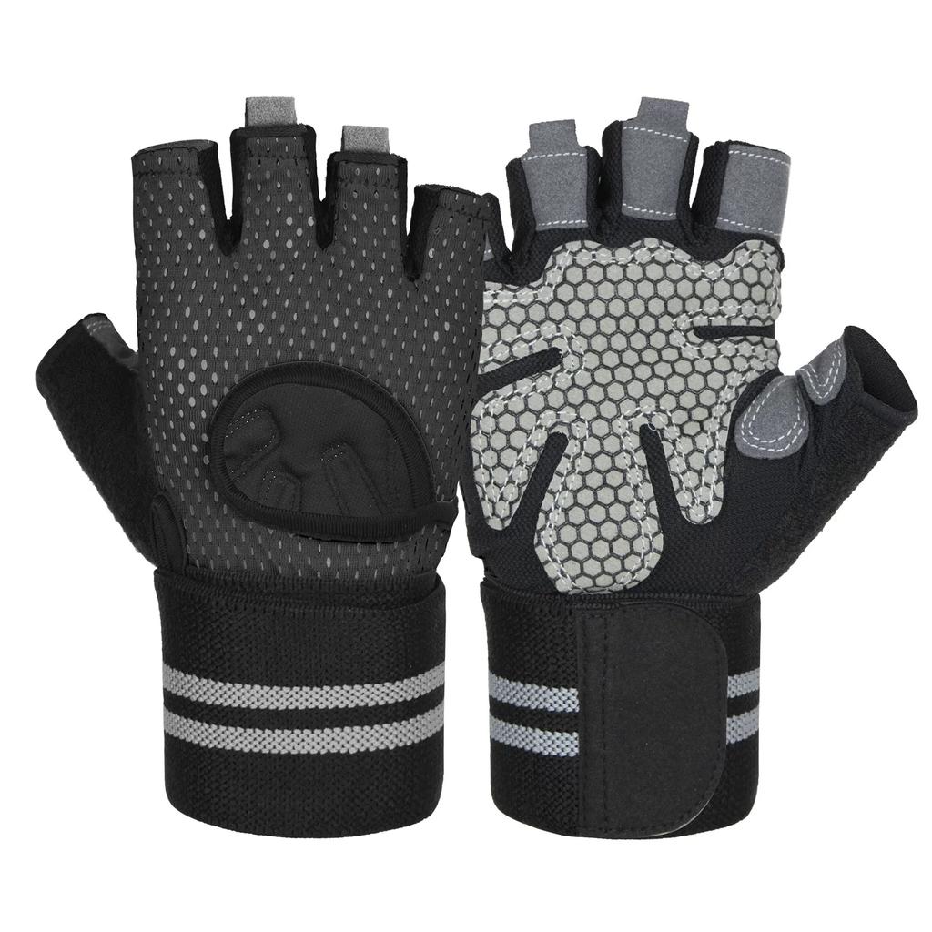 Fitness Band Wrist Gloves Running Mountaineering Anti-Wear Half Finger Gloves Training Outdoor Cycling Sports Fitness Gloves
