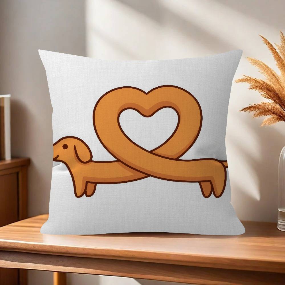 Sausage Dog Dachshund cute Pillowcase toon Gift Cushion Cover Bedroom Home Sofa Chair Seat Decor pillow case